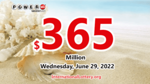 2022年6月27日：两位幸运玩家赢得了百万奖金；Powerball 彩池达到3.65亿美元。